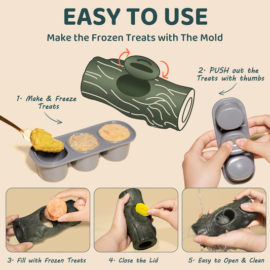 MENGJINGO Interactive Dog Toys for Aggressive Chewers, Long-Lasting Frozen Dogs Treat Holder to Keep Them Busy, Indestructible Dog Enrichment Toys - Reduce Anxiety, Safe for Large/Medium Breed