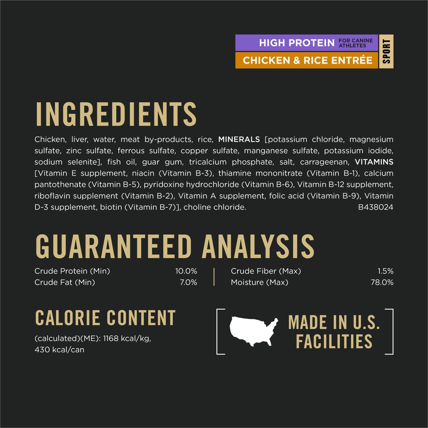 Purina Pro Plan Sport High Protein Wet Dog Food Chicken and Rice Entree - (Pack of 12) 13 oz. Cans