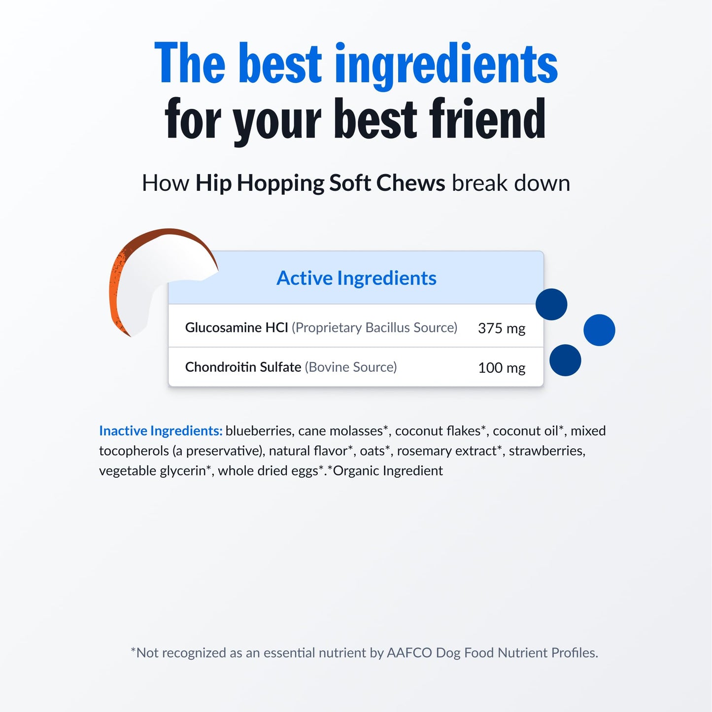 PetPlate Hip Hopping Soft Chews for Dogs, Hip and Joint Supplements, Organic and Human-Grade Ingredients, Mobility Support, Pet Supplies (Pack of 1, 9.8 Ounce)