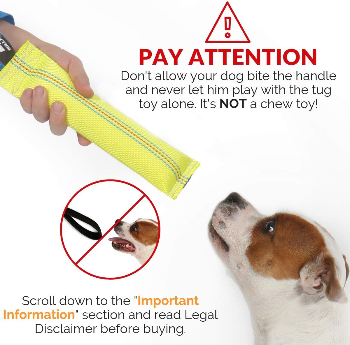 Bungee Dog Bite Tug Toy - Ideal for Fun Interactive Play, Tug of War & Puppy Training - Tough, Durable Pull Toys for Medium to Large Dogs - Safe Fire Hose Dog Tugger with Strong Handle - Handmade