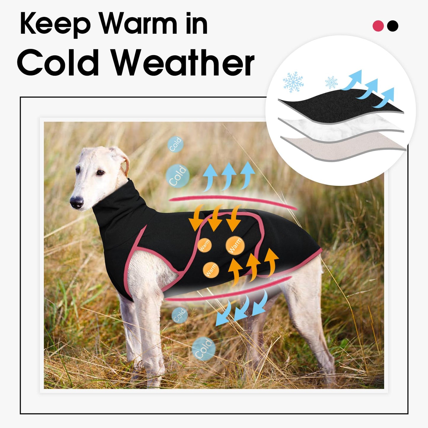 Dog Anxiety Jacket Calming Shirt, Anxiety Relief Calming Vest with Dog Ear Muffs, Noise Protection Dogs Winter Coat, Lightweight Stretchy Turtleneck T-Shirts