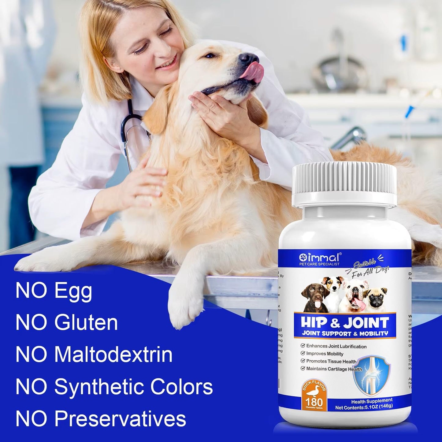 Hyalogic Pro Advanced HyaFlex for Dogs – Amazing Joint Support Supplement for Your Buddy – 30 Beef Flavored Wafers - Dog Joint Supplement w/Hyaluronic Acid, Glucosamine, MSM & Cynatine (30 Tablets)