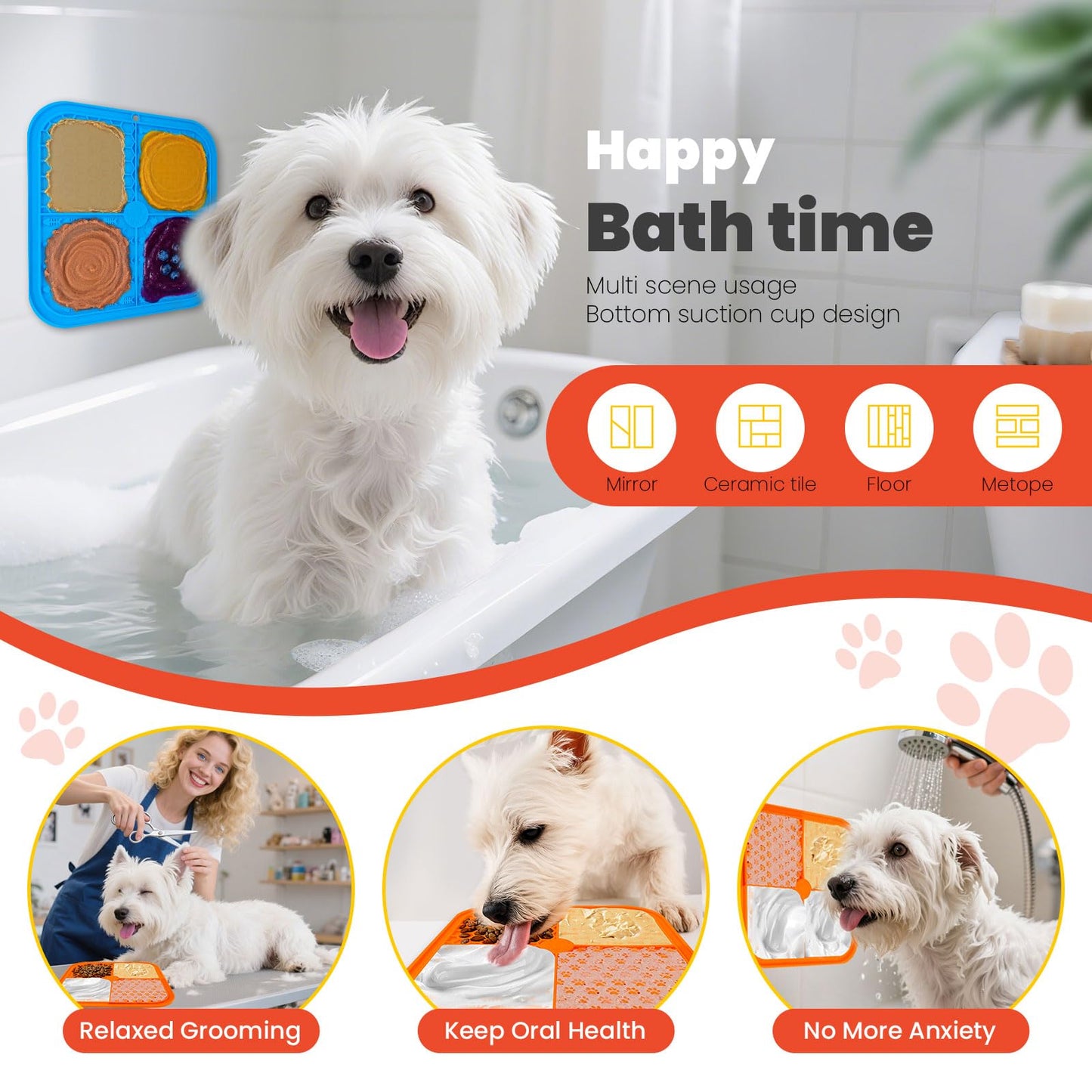 Petcare Dog Snuffle Mat and Lick Mat Set, Interactive Enrichment Dog Puzzle Toy for Puppy Small Medium Dogs Cats Rabbits, Cognitive Sniff Foraging Mats Mental Stimulation Treat Game Slow Feeder Mats