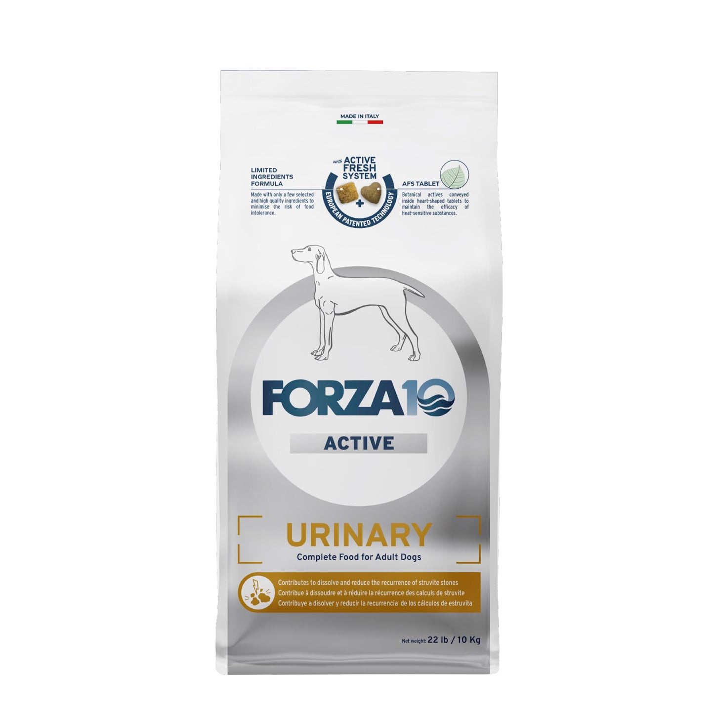 Forza10 Active Urinary Care Dog Food - 22 Pounds, Limited Ingredient Dry Dog Food for Urinary Support, UTI and Struvite Stone Management with Fish Protein & Cranberry, Fish Flavor