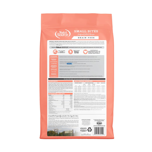 NutriSource Seafood Select Grain-Free Dog Food, Made with Salmon and Menhaden Fish Meal, 5LB, Dry Dog Food