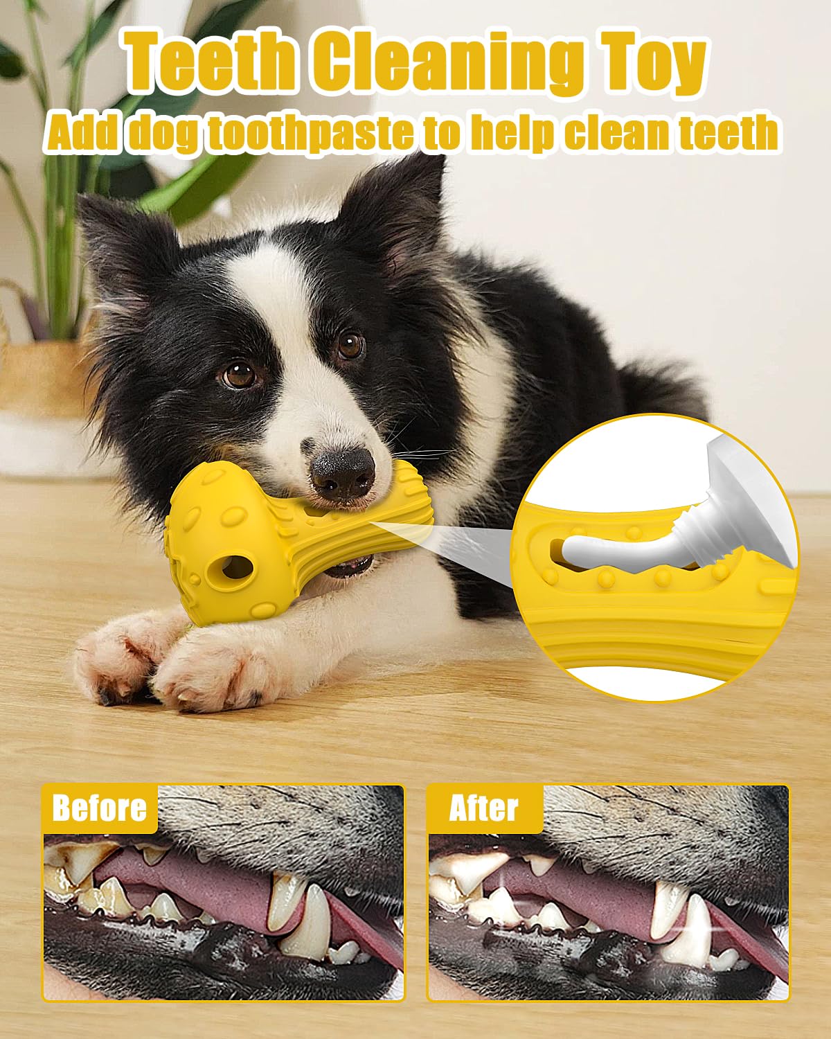 Dog Chew Toys for Aggressive Chewers, Rubber Treat Dispensing Stimulation Toy to Keep Them Busy, Durable Interactive Enrichment Puzzle Toy for Medium Large Breed Dogs