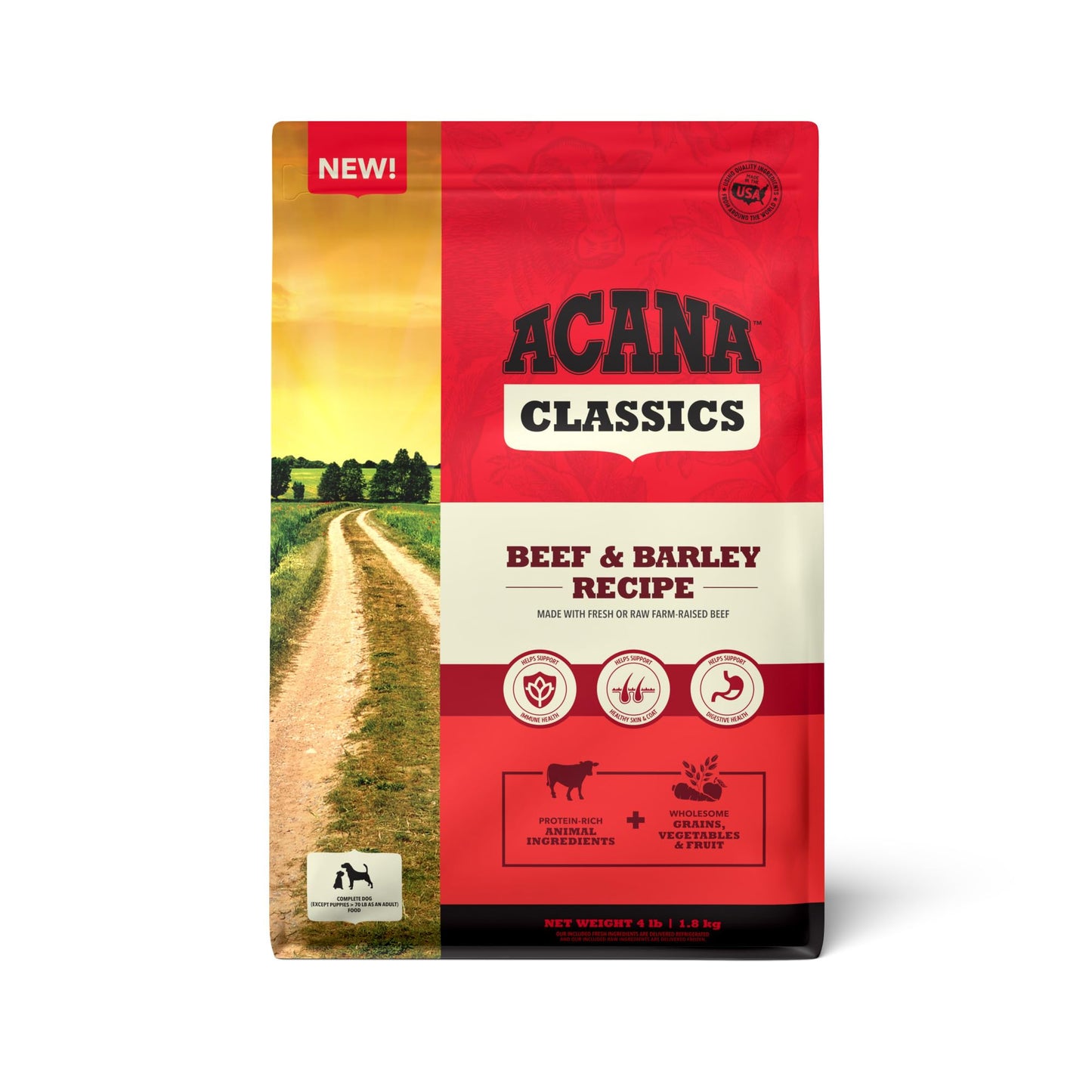 ACANA Classics Dry Dog Food Beef and Barley Recipe 4lb Bag