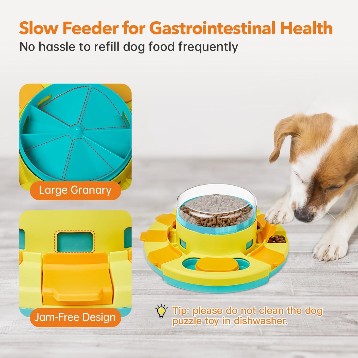 KADTC Beginner Level 1 Dog Puzzle Toy for Small/Medium/Large Dogs Food Puzzles Feeder Mental Stimulation Puppy Brain Stimulating Interactive Slow Treat Dispenser Cognitive Enrichment Mind Game