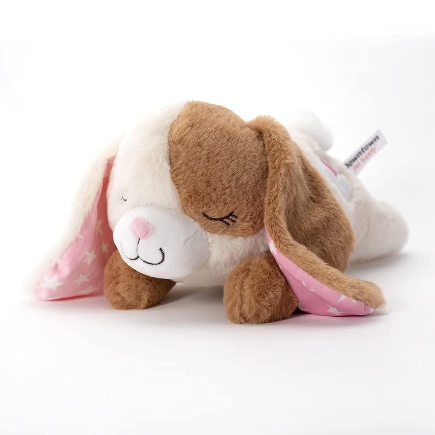 Downtown Pet Supply Heartbeat Puppy Toy with Pulse - Stuffed Rabbit Comfort Toy for Anxious Dogs with Removable Heartbeat - Puppy Heartbeat Toy Sleep Aid for Small, Medium, and Large Breeds, 12" Long