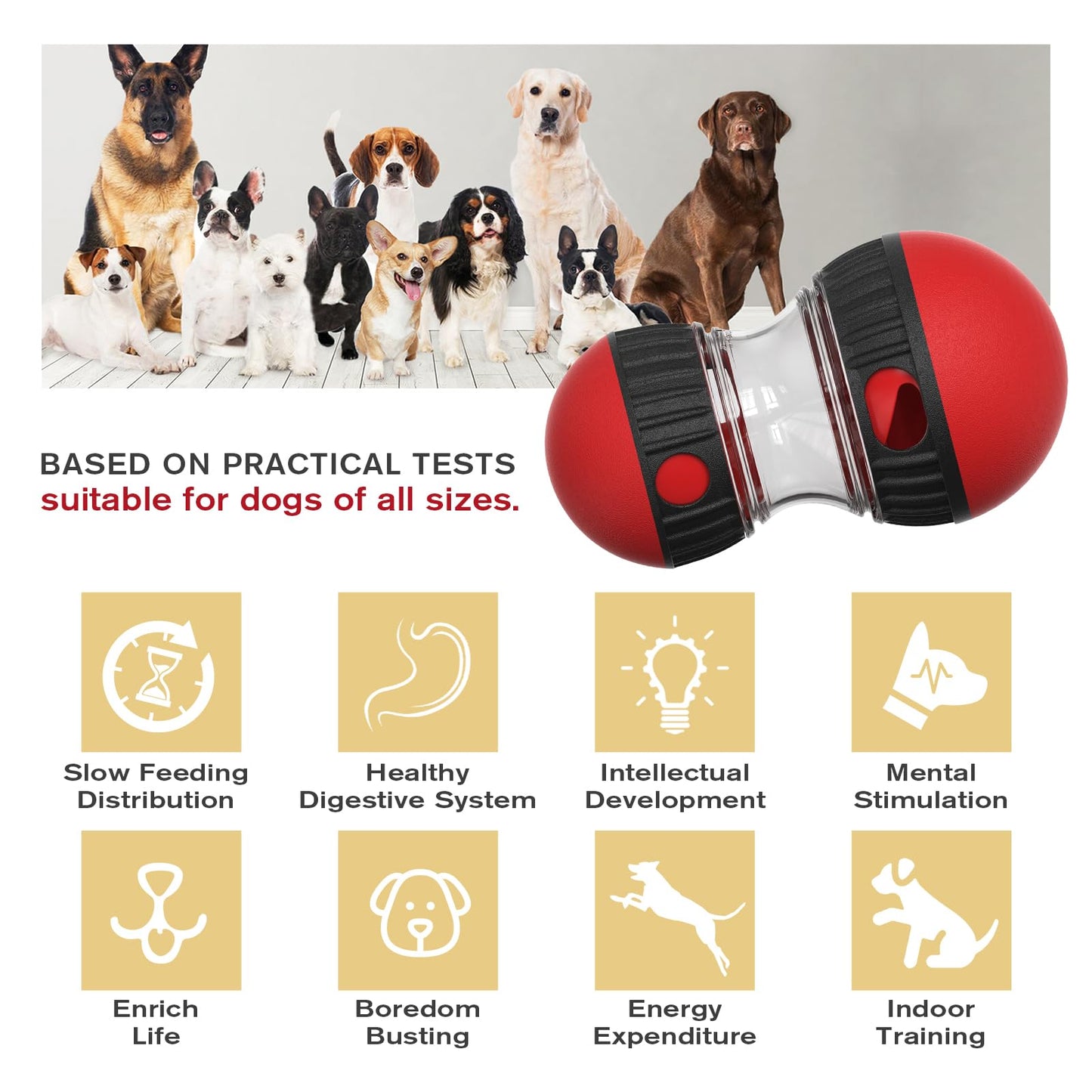 Interactive Treat Dispensing Toys for Smart Puppy Middle Dogs to Keep Them Busy, Cognitive Enrichment Dog Puzzle Slow Feeder Ball Toy (Feeder Toy 1pcs)