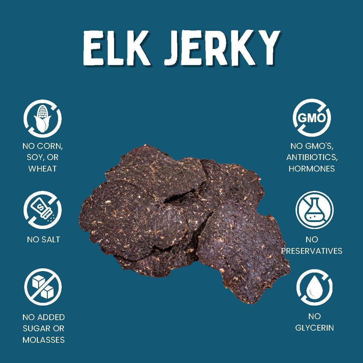 Winnie Lou Elk Jerky Dog Treats – Limited Ingredient, Human Grade, Training Treats for Small, Medium & Large Dogs, Made in USA (1 Pack)