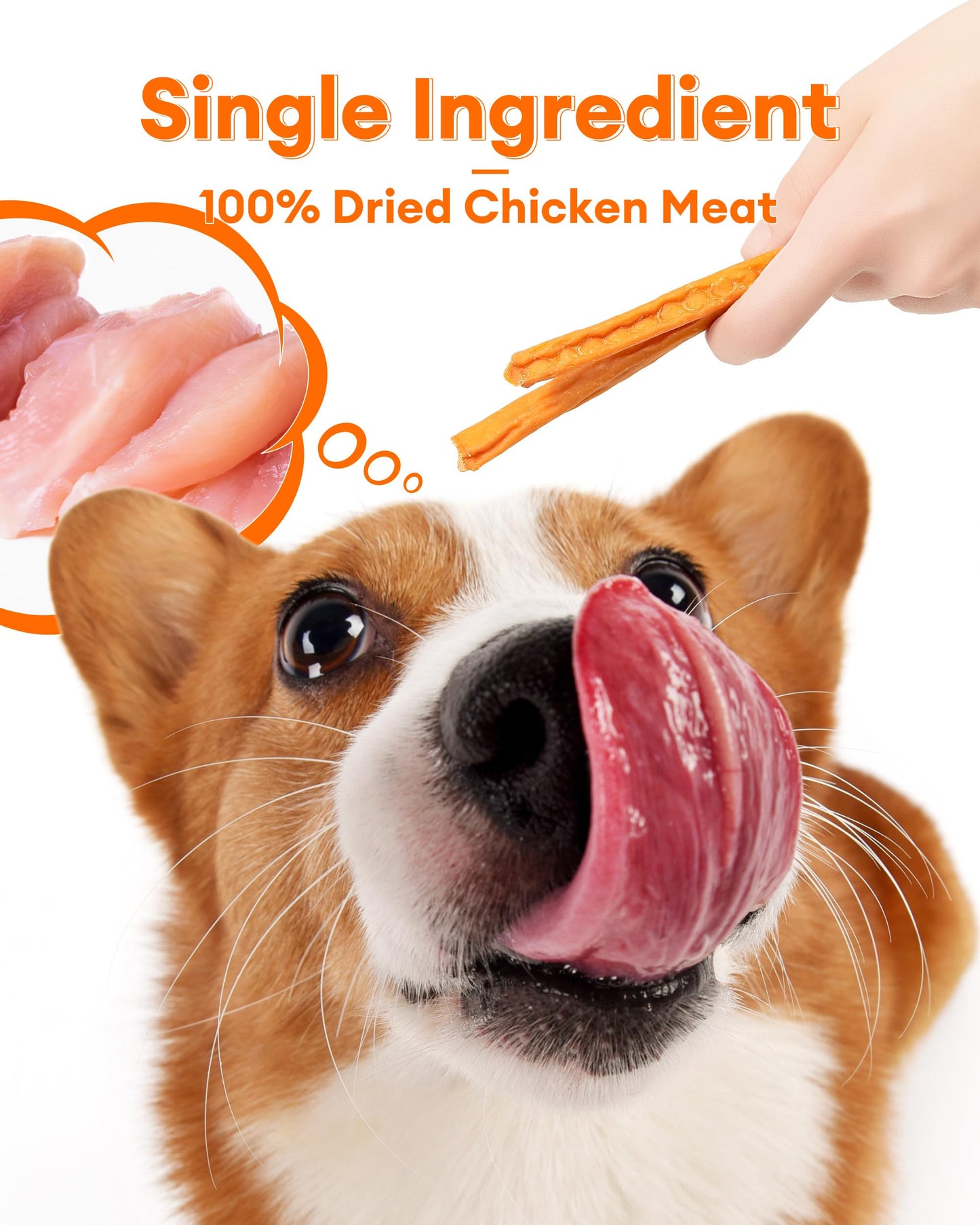 Pawaura Chicken Strips for Dogs, Single Ingredient Dehydrated Chicken Jerky Sticks Training Treats for Puppy to Large Dogs 14.1 oz