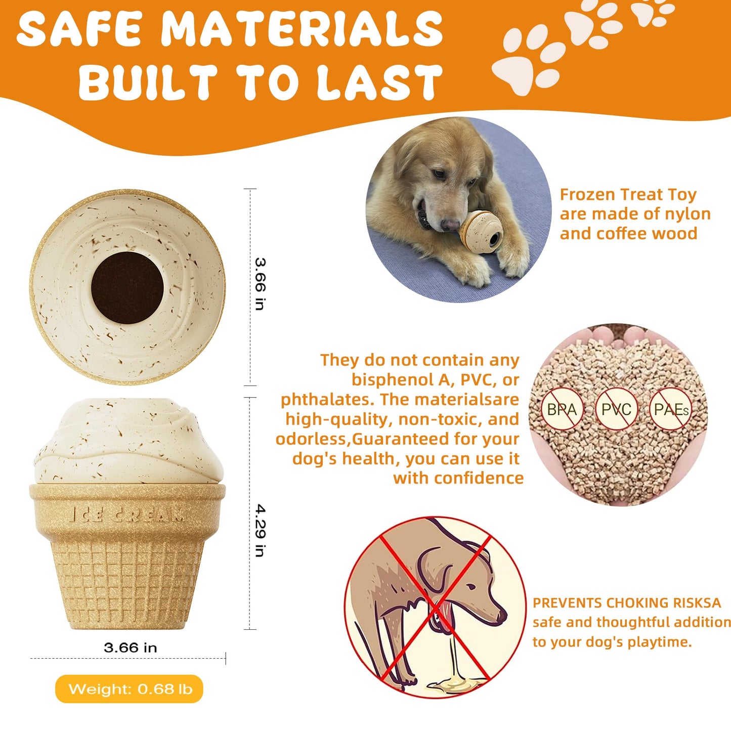 Frozen Treat Dispenser & Chew Toy for Aggressive Chewers - Interactive Dog Toy with Freezable Snack Box, Mental Stimulation for Large Breed Dogs, Unbreakable Design