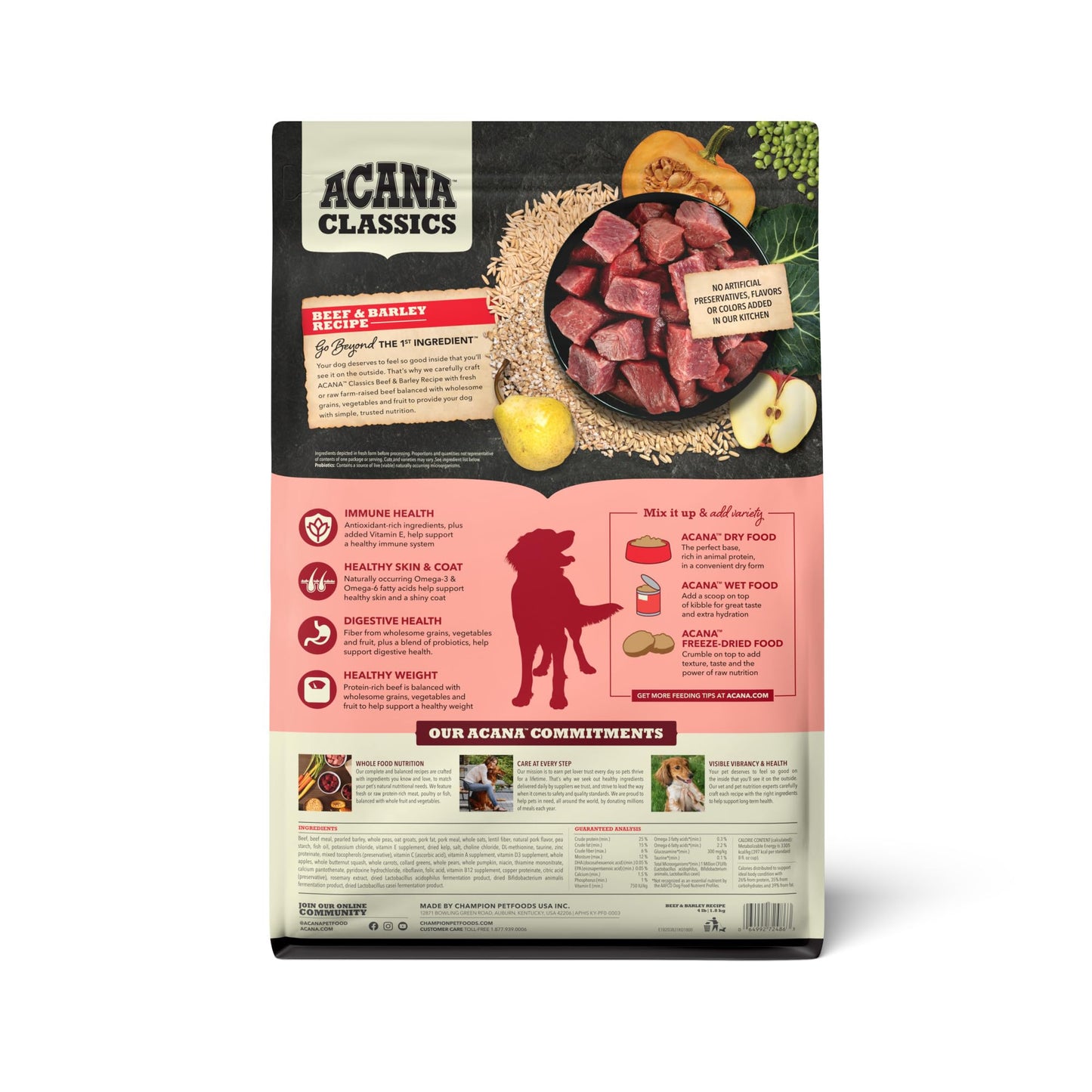 ACANA Classics Dry Dog Food Beef and Barley Recipe 4lb Bag
