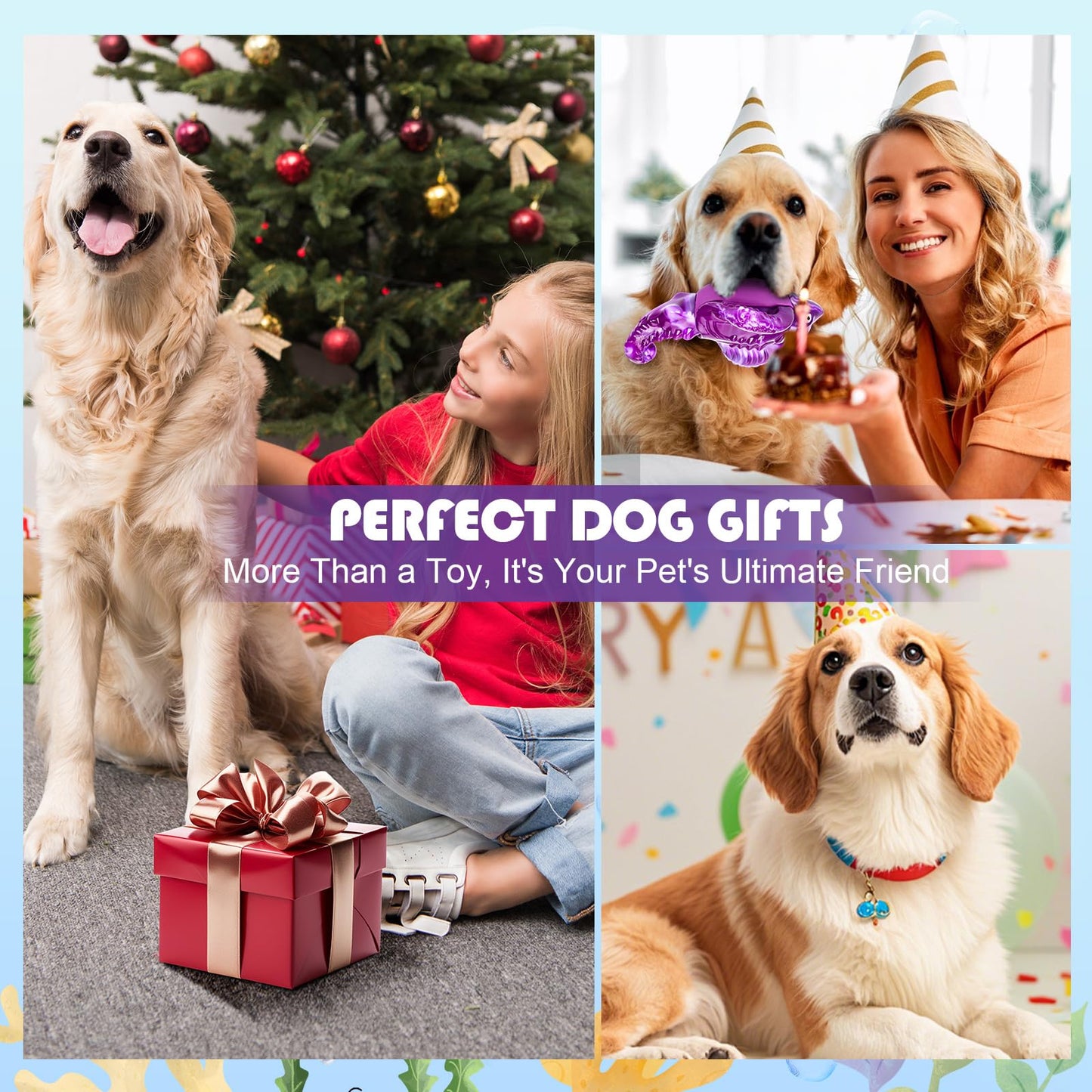 loncoldy Tough Dog Toys for Aggressive Chewers, Indestructible Chew Toys for Dogs, Interactive Large Dog Toy to Keep Them Busy, Super Chewer Dog Toy for Large Medium Breed, Gifts for Dogs