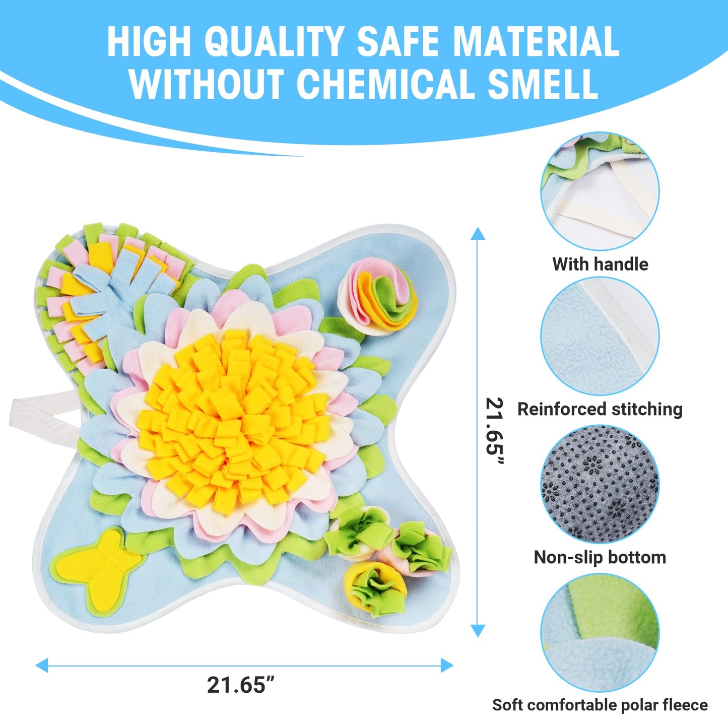 TWOPER Snuffle Mat for Dogs Interactive Sniff Mat Slow Feeding and Keep Busy Snuffle Toys for Foraging Skill Development Anxiety Relief and Mental Stimulation, Machine Washable