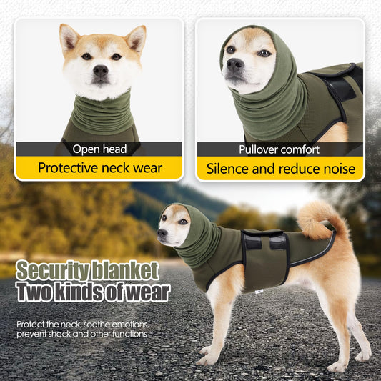 Dog Anxiety Vest,Pet Calming Hoodie Breathable Dog Anti-Anxiety Jacket for Thunder Fireworks and Separation,Green L