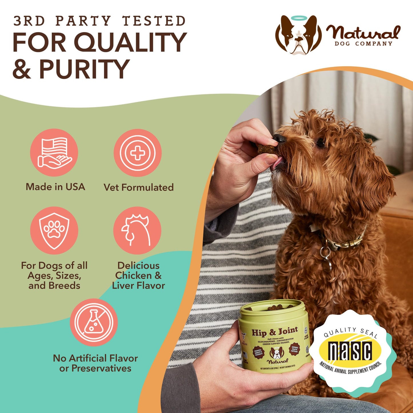 Natural Dog Company Healthy Joints Bundle, Includes (1) Wild Alaskan Salmon Oil - 16 oz., (1) Hip and Joint Chews Supplement - 90 pcs, Vitamins for Dogs, Fish Oil for Dogs