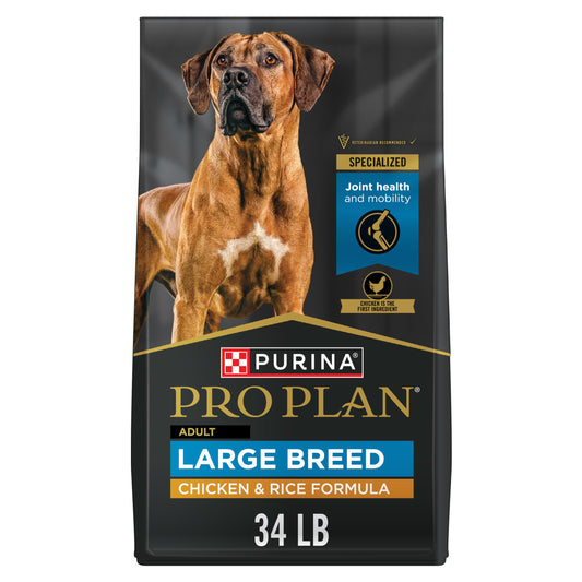 Purina Pro Plan High Protein, Digestive Health Large Breed Dog Food Dry, Chicken and Rice Formula - 34 lb. Bag