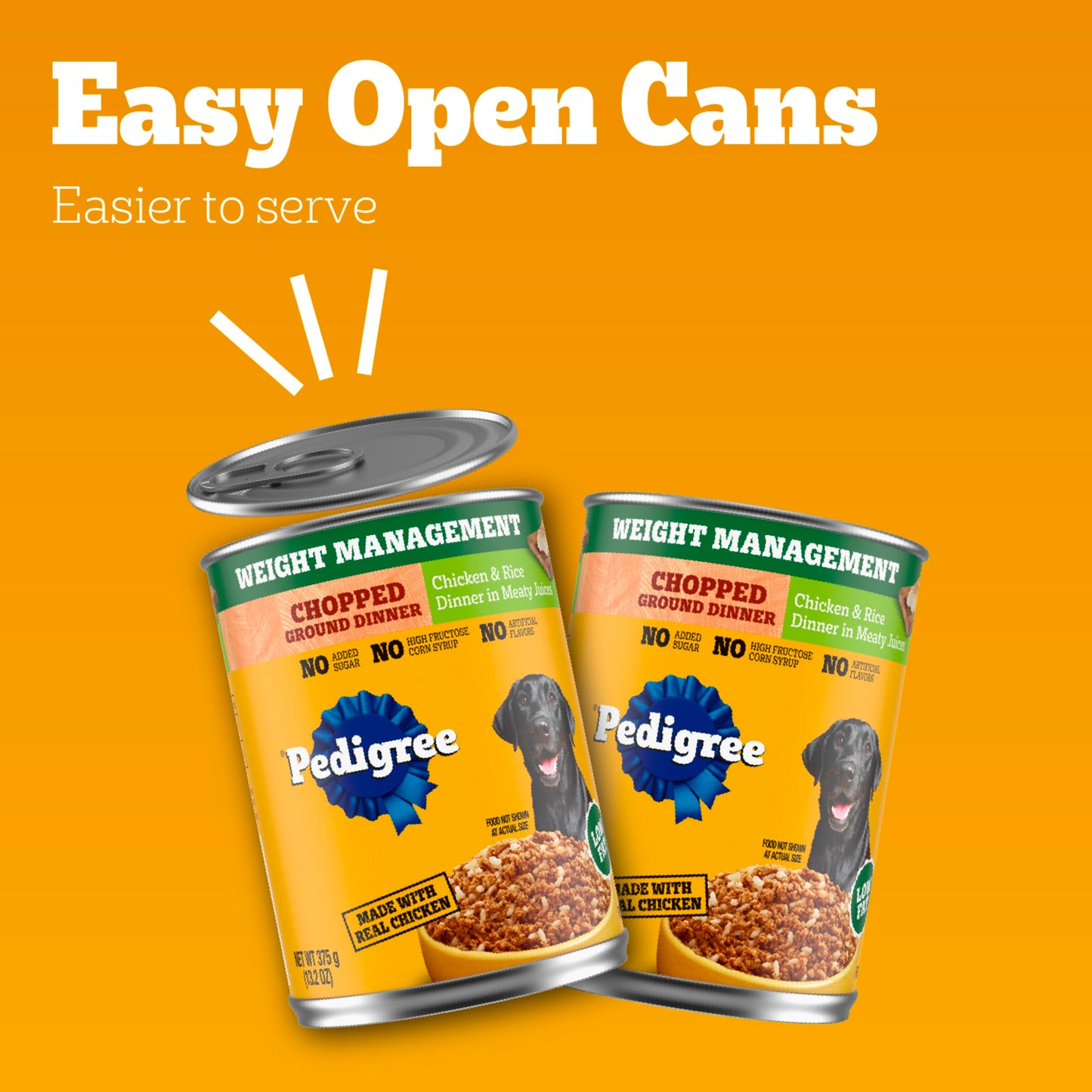 Pedigree Chopped Ground Dinner Weight Management Wet Dog Food Chicken & Rice Dinner in Meaty Juices, 13.2 oz. Cans (12 Count, Pack of 1)