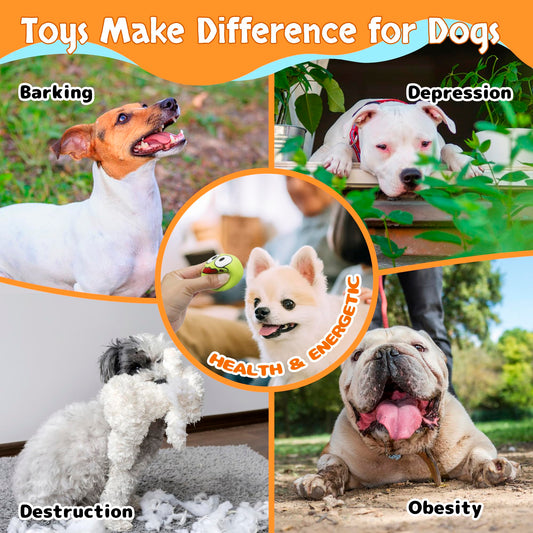 GUIWAWA Squeaky Dog Toys, Natural Rubber Dog Balls Durable for Small & Medium Puppy/Dogs Playtime 6 Pcs/Set