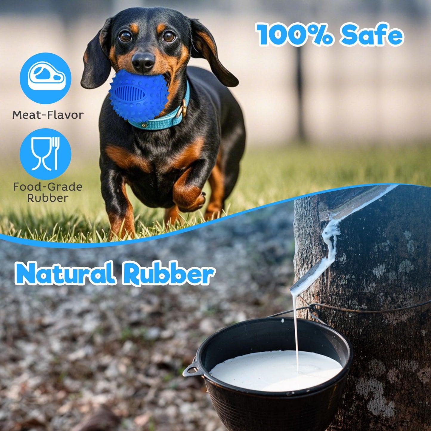 petizer 4" Squeaky Dog Balls for Aggressive Chewers, Durable Interactive Spiky Ball for Teething, Indestructible Rubber Dog Chew Toys, Tough Pet Toys for Small, Medium & Large Breeds