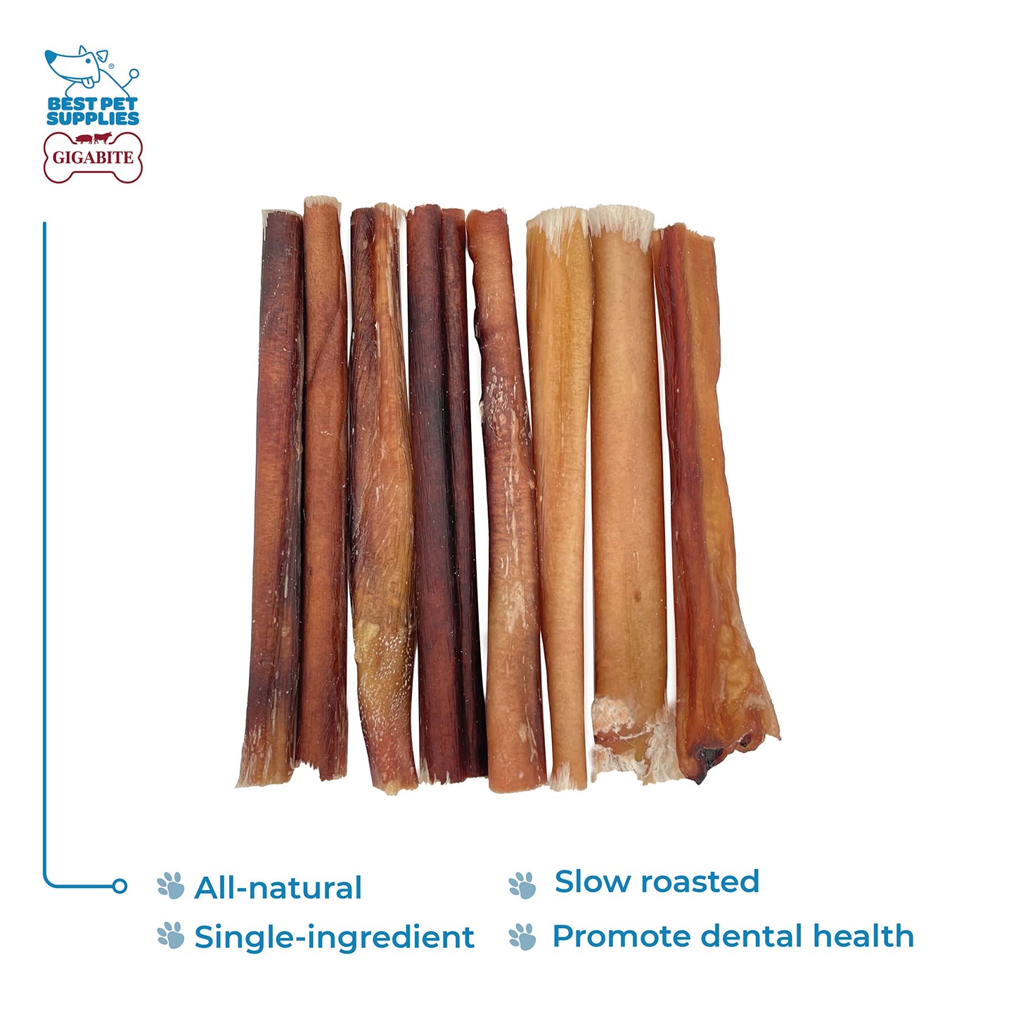 Best Pet Supplies GigaBite 6 Inch Bully Sticks (8 Pack) - All Natural, Free Range Beef Pizzle Dog Treat