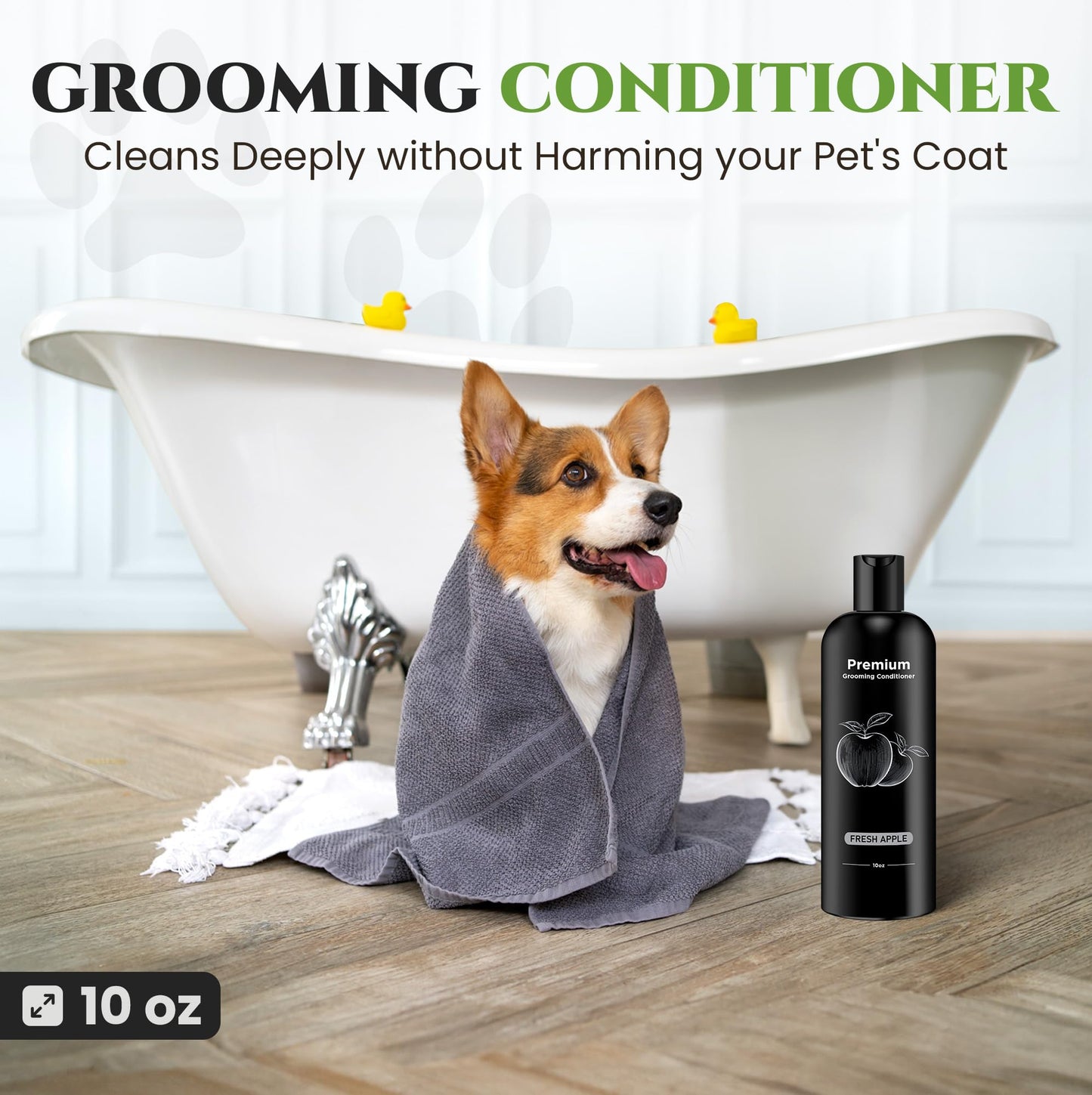 605Products | Dog Conditioner for Funky-Smelling Dogs, Hypoallergenic Dog Conditioner for Allergies and Itching, Moisturizing Conditioner for Dogs, Puppy Conditioner - Dog Bath Supplies (Fresh Apple)