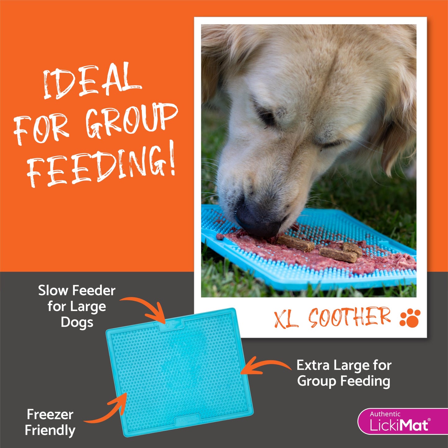 LickiMat X Large Breed Soother Dog Lick Mat, Dog Calmer, Slow Feeder, Anxiety Reliever Alternative to Puzzle Toys, Slow Feeding Bowls. Use Peanut Butter, Wet, Raw, Mixed Food, Healthy Treats - Green
