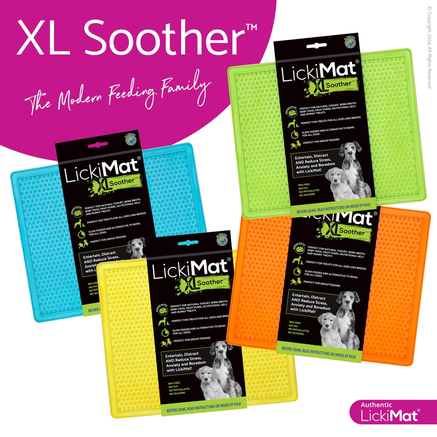 LickiMat X Large Breed Soother Dog Lick Mat, Dog Calmer, Slow Feeder, Anxiety Reliever Alternative to Puzzle Toys, Slow Feeding Bowls. Use Peanut Butter, Wet, Raw, Mixed Food, Healthy Treats - Green