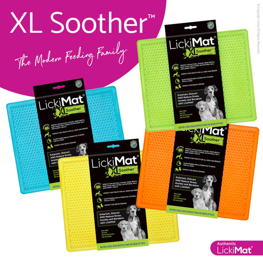 LickiMat X Large Breed Soother Dog Lick Mat, Dog Calmer, Slow Feeder, Anxiety Reliever Alternative to Puzzle Toys, Slow Feeding Bowls. Use Peanut Butter, Wet, Raw, Mixed Food, Healthy Treats - Green