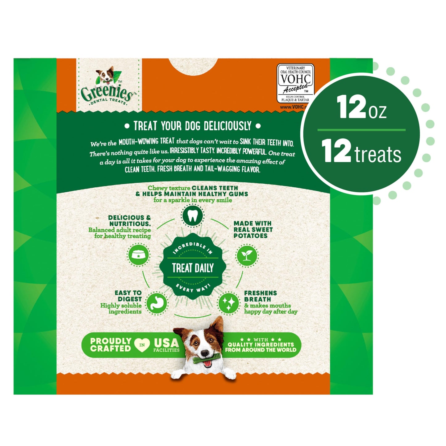 Greenies Regular Dental Dog Treats, Sweet Potato Flavor, 36 oz. Pack (36 Treats)