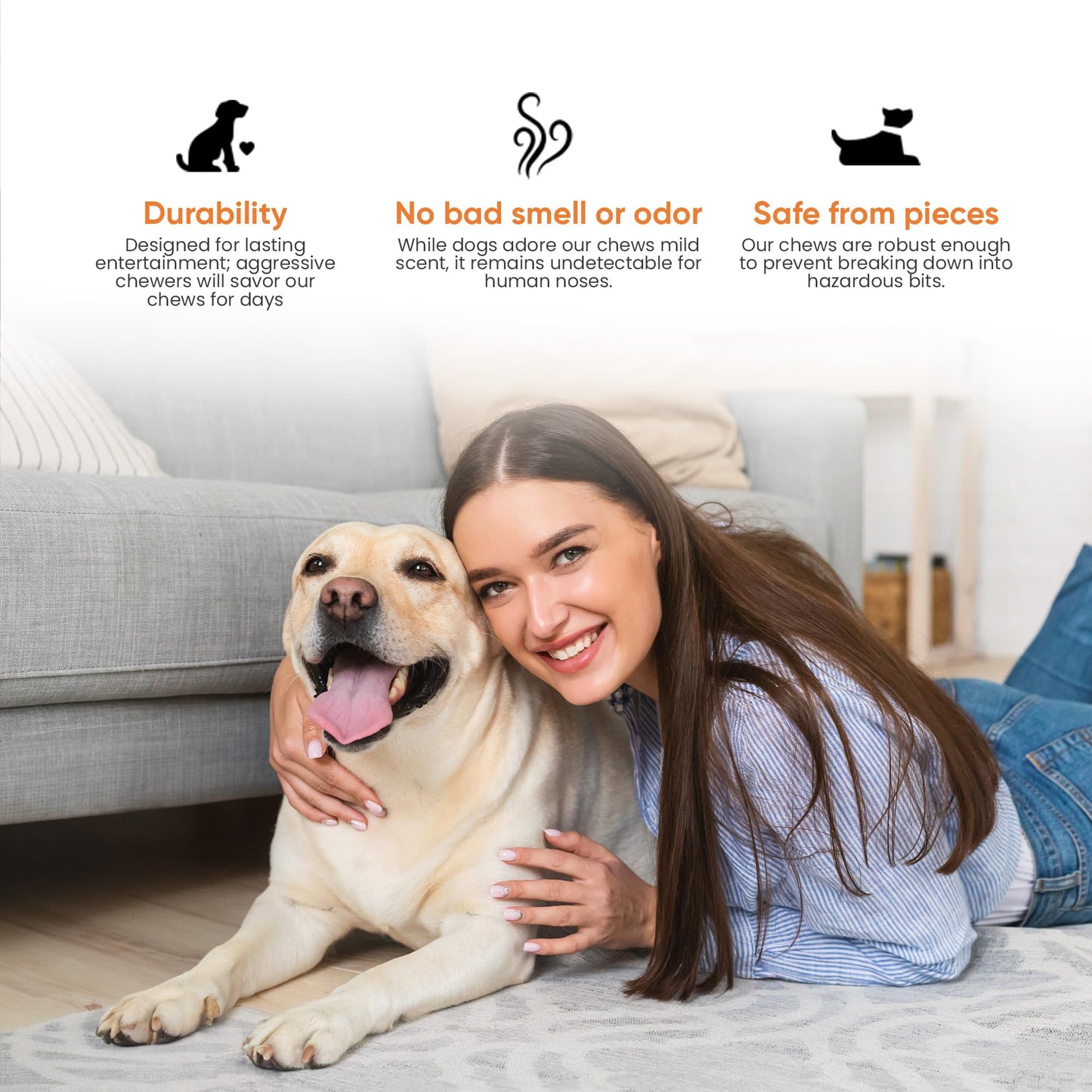 The safest 100% Natural Cheese Chews - Medium (Pack of 6) - NO Chunks, NO preservatives, NO Bad Smell, Great Teeth Cleaner, Super Long-Lasting, for Medium Dogs