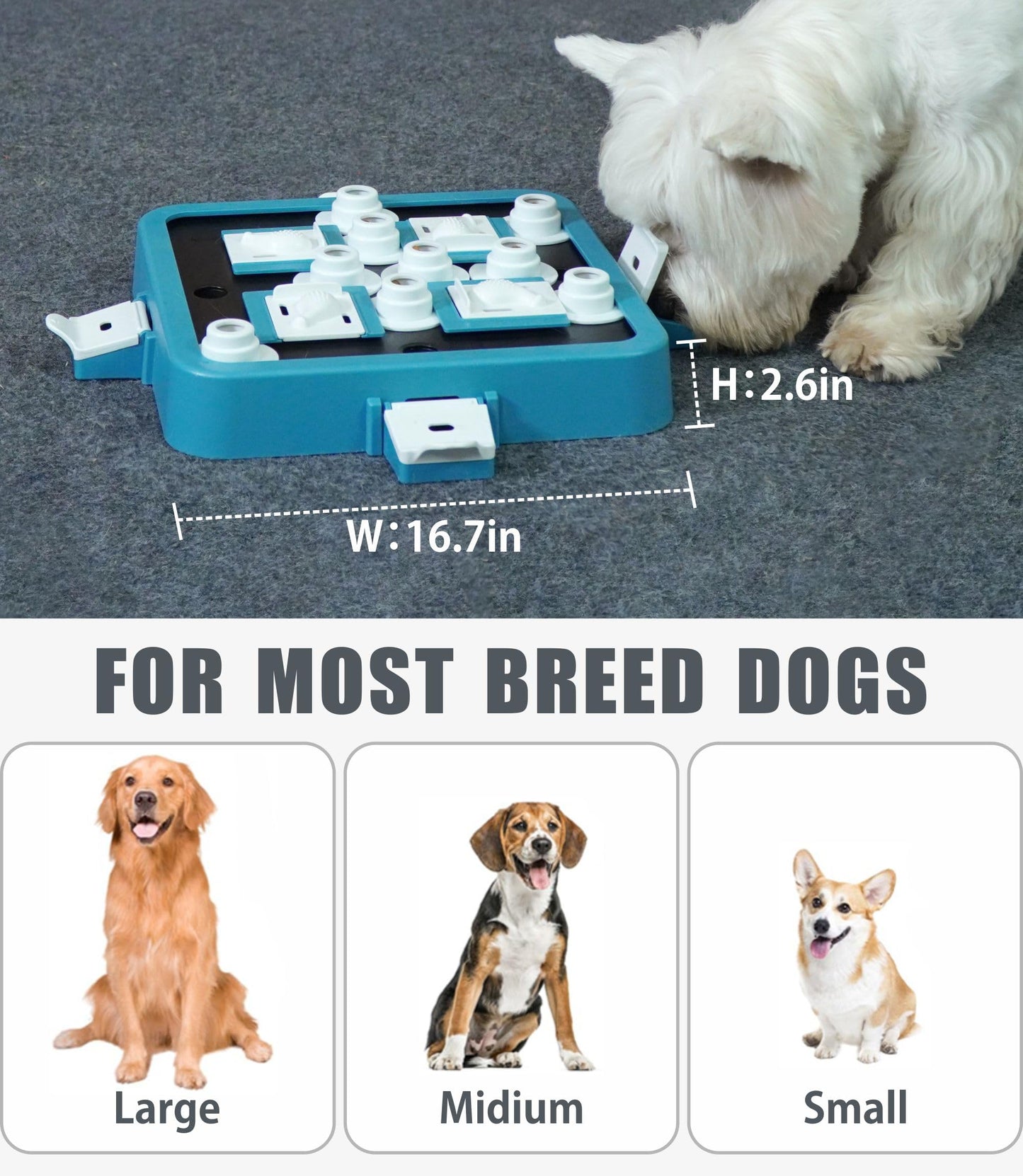 Aluckmao Dog Puzzle Toy, Food Treat Feeder, Mental Stimulation, Green