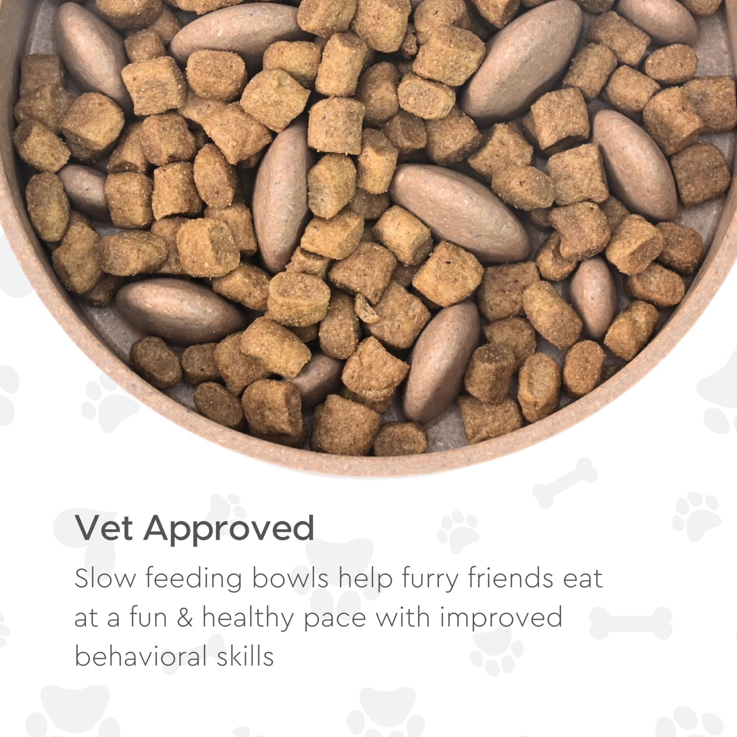 Eha Earth-Friendly Slow Feeder for Dogs | Dog Bowl Medium | 800 ml | Pet Bowl Made with Rice Husk and Bamboo Fibers | Dog Food Bowl | 1 Unit | Tortilla