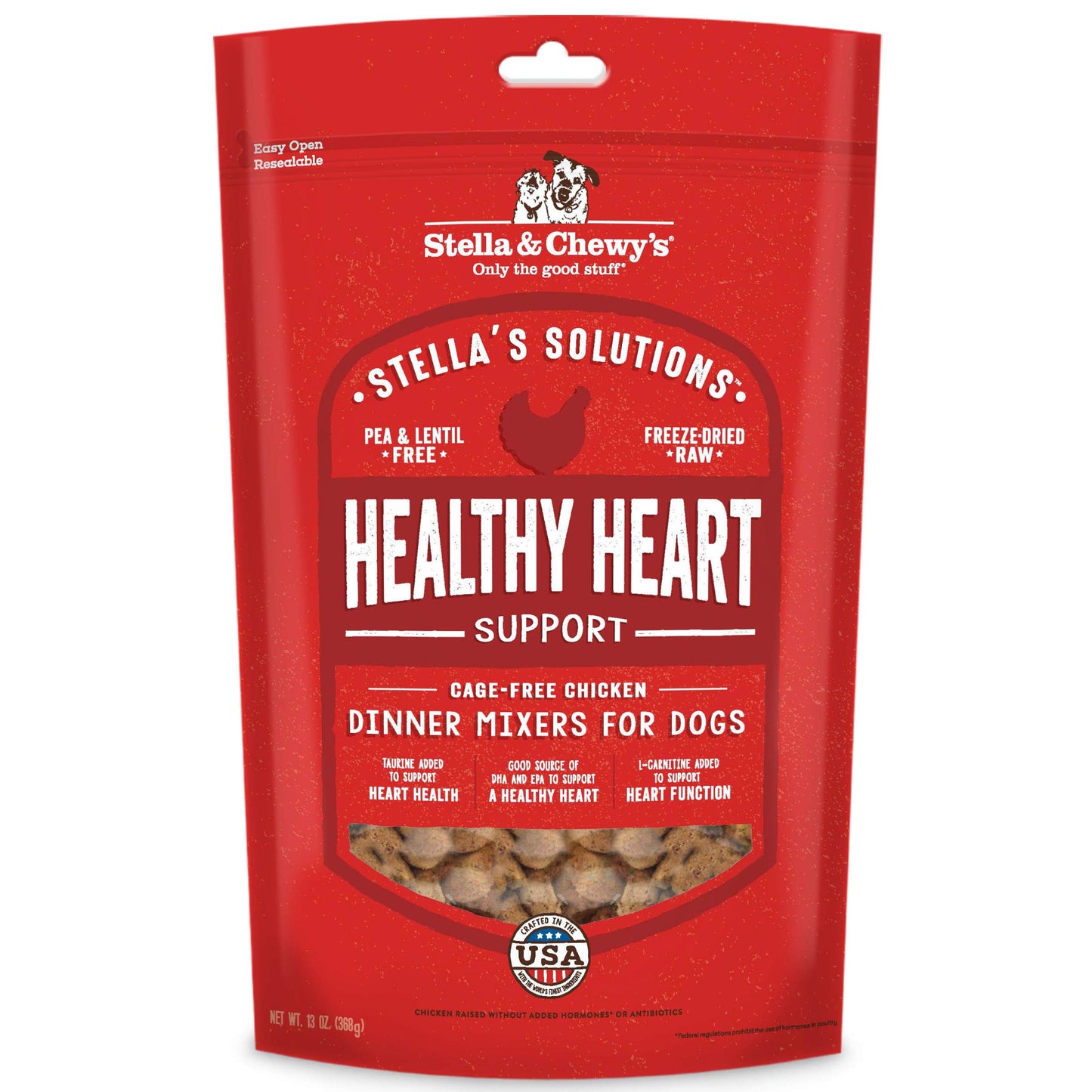 Stella & Chewy's Freeze-Dried Raw Dog Food for Heart Health - Cage-Free Chicken - Natural Solution for Cardiovascular Support & Energy - Premium Raw Nutrition - 13oz