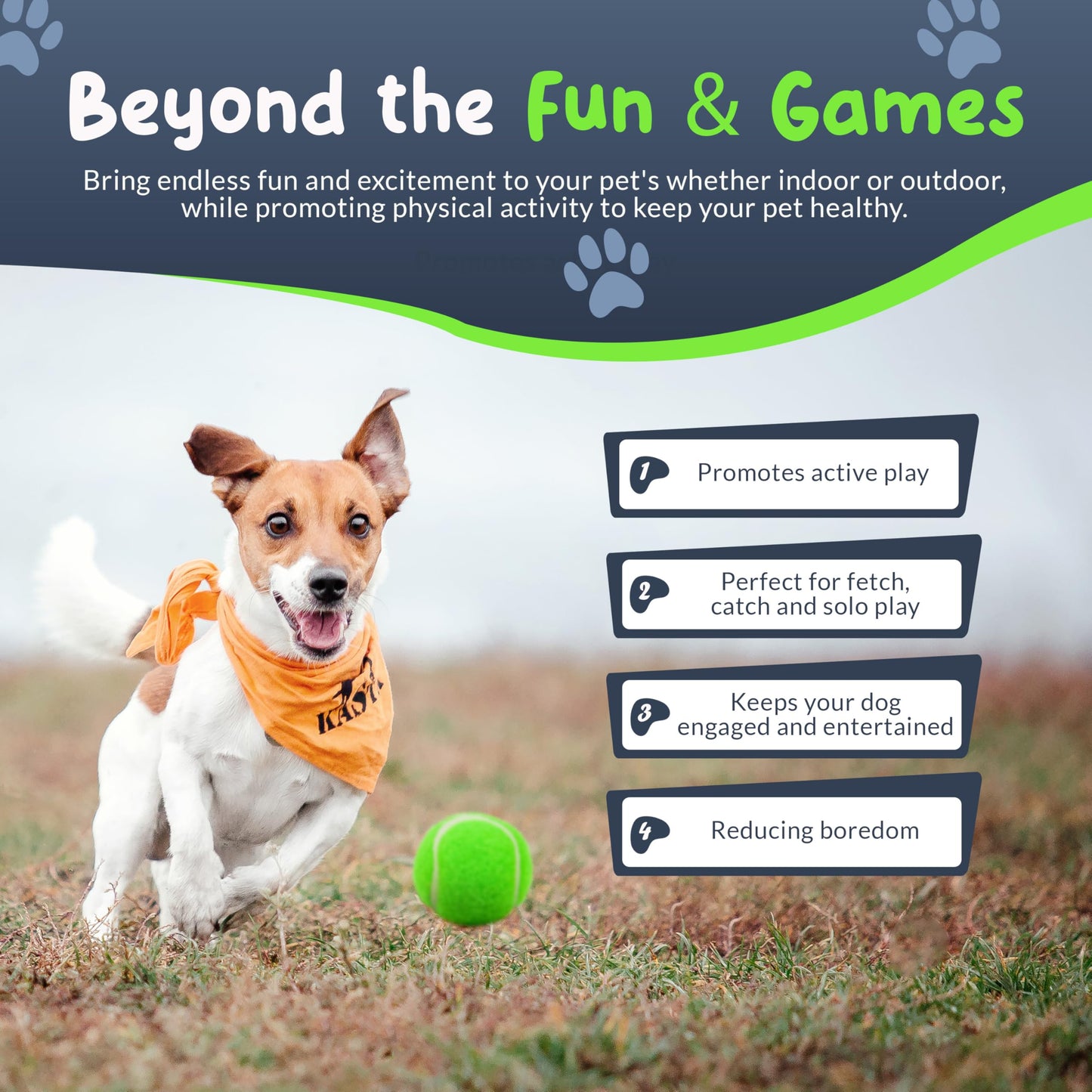 Mini Tennis Balls for Dogs 1.5 Inch - No Squeak Small Dog Balls for Small Breed and Puppies - Extra Small Interactive Fetch Toy for Dog Ball Launcher - 8 Pack
