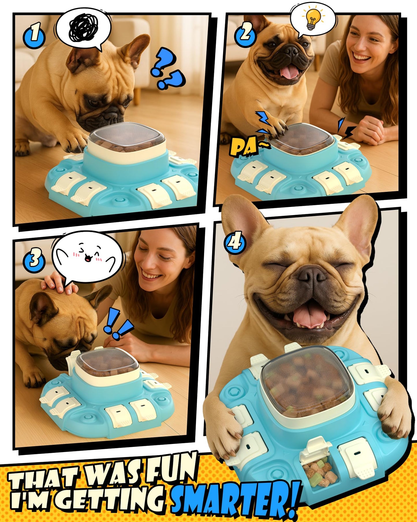 puppyspout Dog Puzzle Toy - Dog Puzzle Feeder for Healthy Eating, IQ Training, Brain Stimulation - 2 Difficulty Levels Enrichment Toy for Dogs to Keep Them Busy