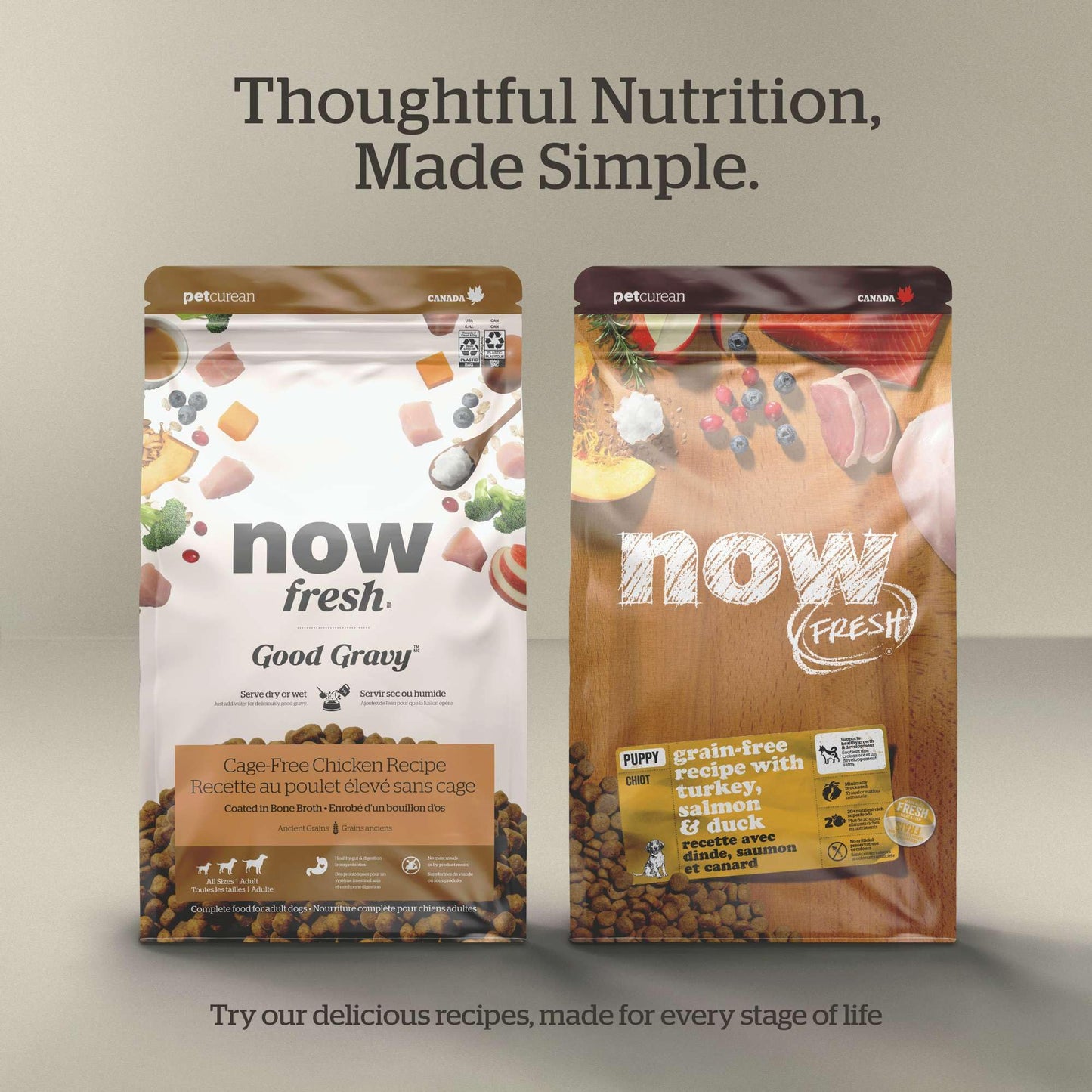 Now Fresh Grain-Free Senior Dry Dog Food with Turkey, Salmon & Duck, Premium Kibble Made with Real Meat & Fish, Chicken-Free Recipe, Glucosamine & Chondroitin for Healthy Joints, 22 lb Bag