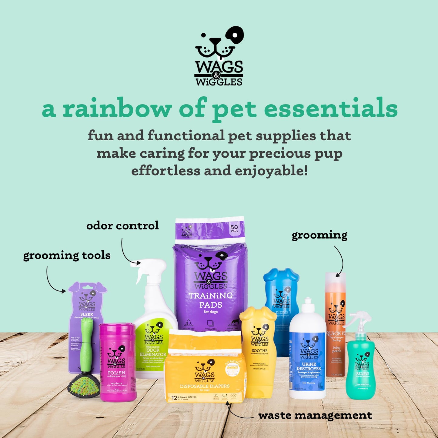 Wags & Wiggles Relieve Dog Anti-Itch Spray, Kiwi Scent - Waterless Dry Shampoo for Dogs With Dry, Itchy, Or Sensitive Skin - Fruity Scent Your Dog Will Love, 12 Fl Oz