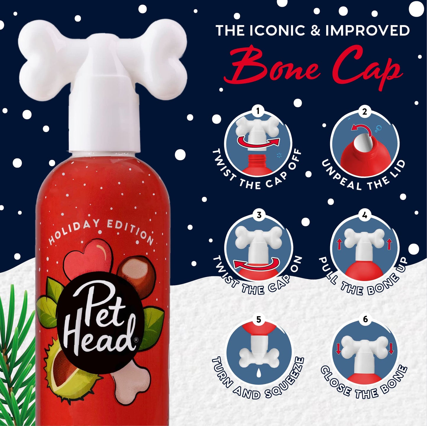 Pet Head Festive Dog Shampoo and Spray Set | Roasted Chestnut with Cinnamon Scent |Christmas Shampoo for Dogs with Sensitive Skin | Vegan | Gentle Formula for Puppies | Made in USA | 10.1 fl. oz. each