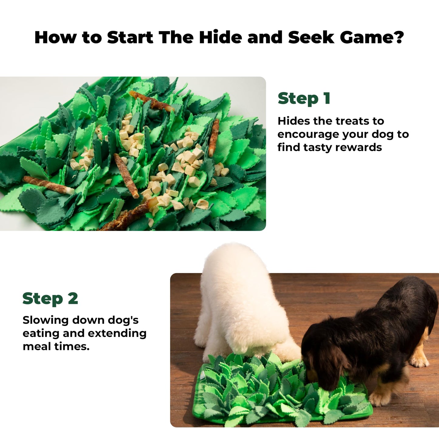 Puzzle Feeder Snuffle Mat & Slow Feeder for Dogs - Interactive Dog Puzzle Toys for Smell Training