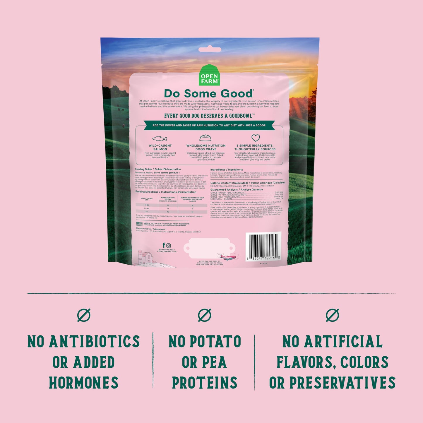 Open Farm Goodbowl Dog Food Topper, Freeze Dried Raw, Wild Caugh Salmon & Wholesome Non-GMO Grains Recipe, 23oz Bag