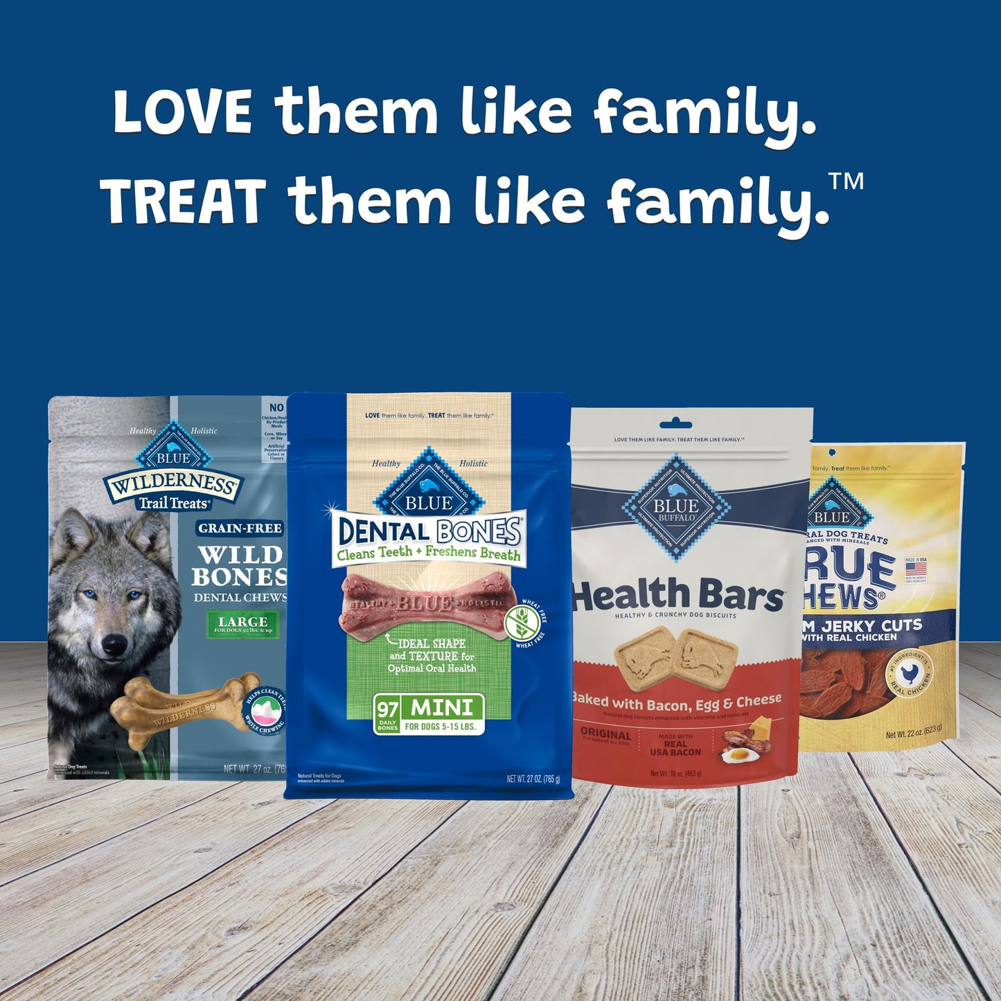 Blue Buffalo Dental Bones Mini Natural Dental Chew Dog Treats Bag Value Pack