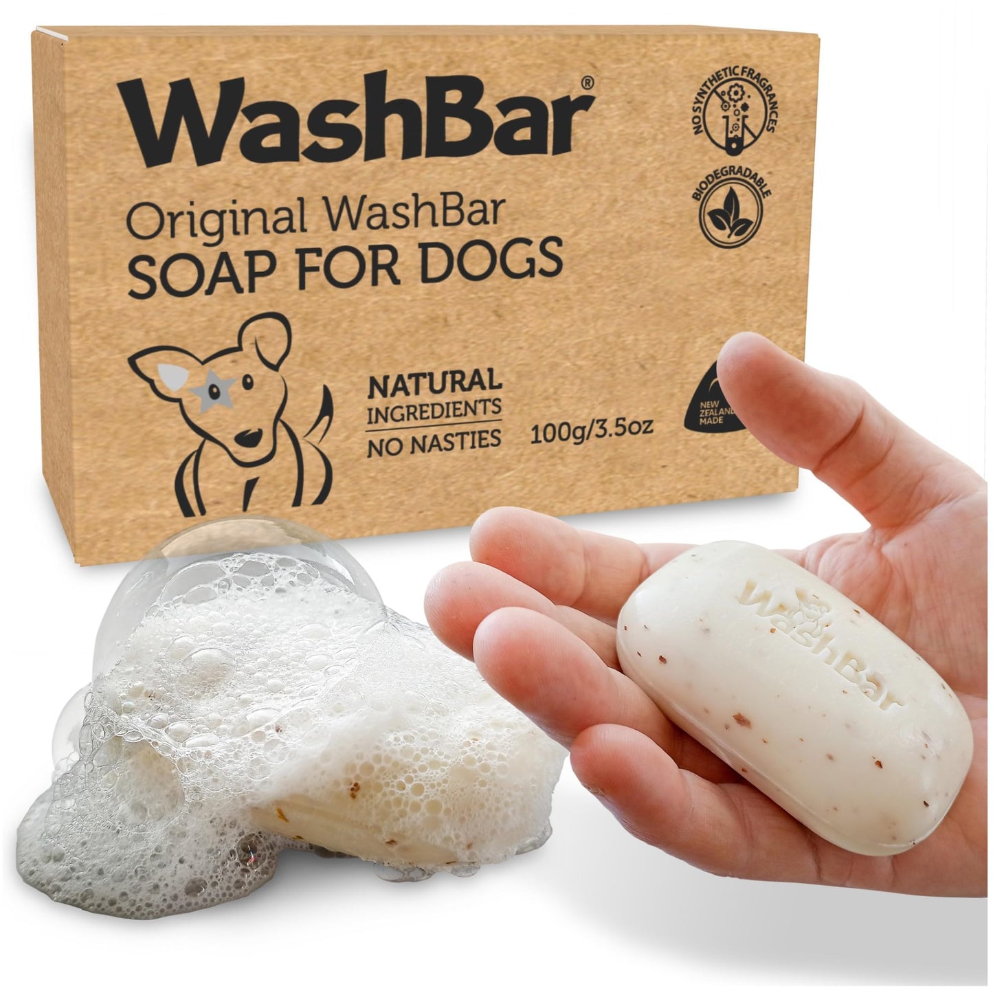 The Natural Dog Shampoo Bar Soap for Itchy Skin Relief - 3.5oz 100g - Dog Soap for Sensitive Skin with Manuka and Neem Oil to Ease Allergies and Itching