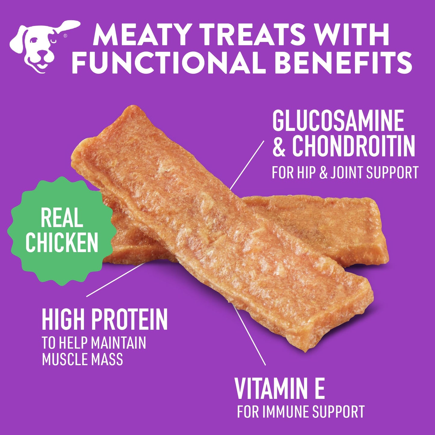 DOGSWELL Immunity & Defense, Flaxseed Oil, Turmeric, Vitamin E & A, Healthy Aging, Chicken Jerky 24 oz. (842197)