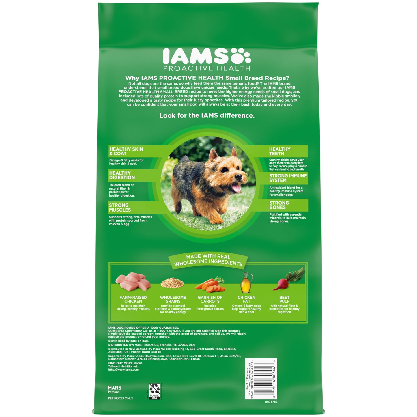IAMS Proactive Health Small Breed Dog Food Dry with Real Chicken, 7 lb. Bag