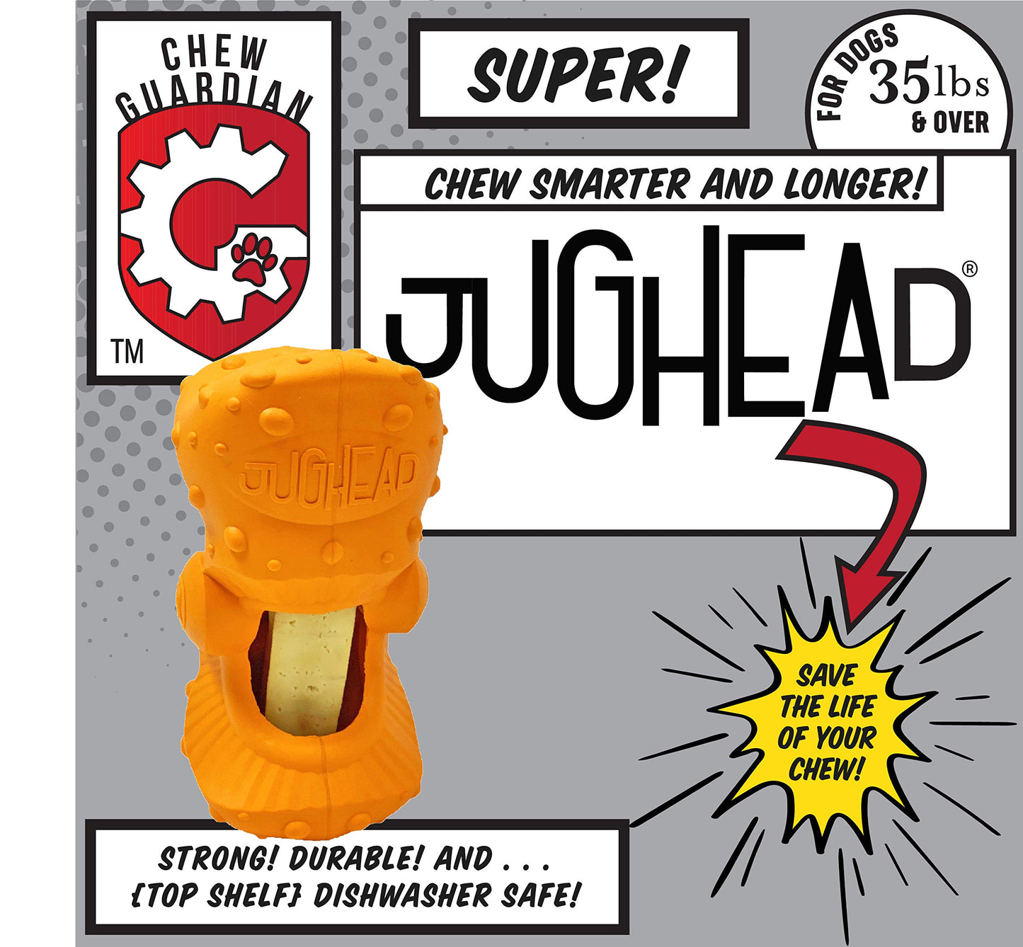 Himalayan Dog Chew Jughead Large Dog Chew Holder, Secures Chews for Dogs, Chew Smarter and Longer, Stimulate Your Dog, Holds Yak Chews, 1 Dog Toy