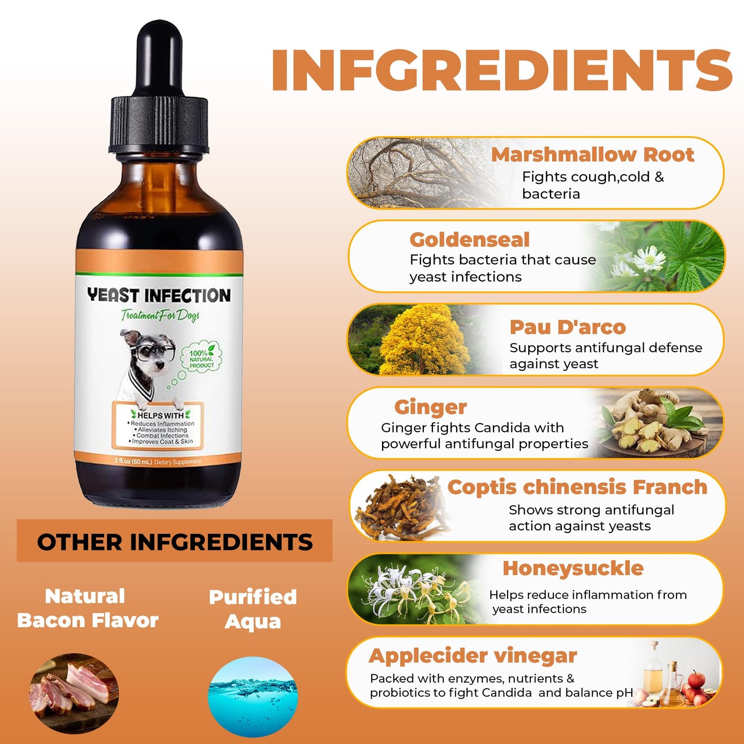 Maani essence 60ML Natural Yeast Infection Treatment for Dogs, Dog Allergy Relief, Skin Itch Relief Supports Healthy, Inflammation Relief, Alleviates Itching, Allergy Relief Dog Yeast