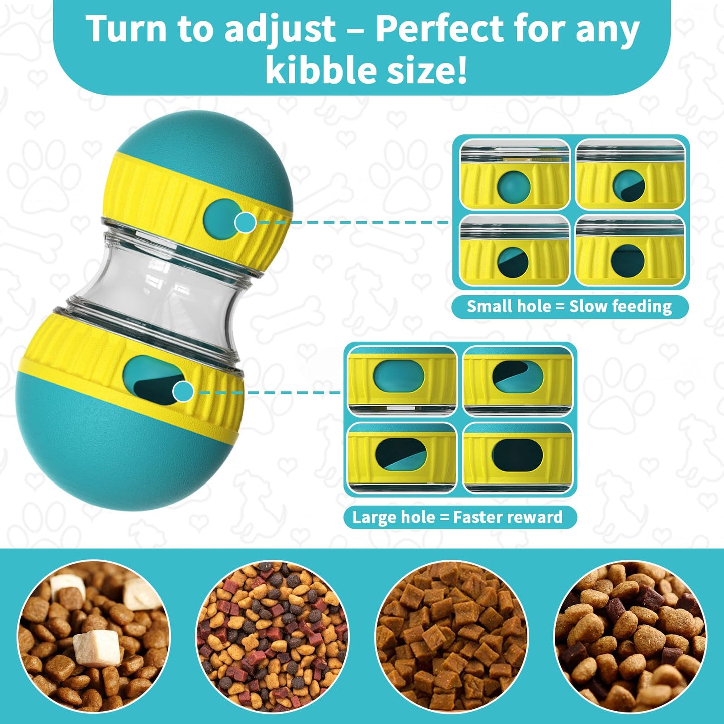 COSOWO Slow Feeder Dog Toy, Interactive Treat Dispenser & Puzzle Ball for Fast Eaters, Mental Stimulation, Boredom Relief, Food-Grade ABS, Adjustable Difficulty for Small & Large Dogs, Green